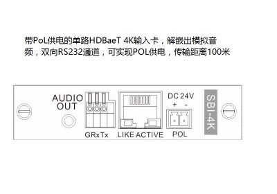 單路HDbaseT-4K輸入卡&模擬音頻